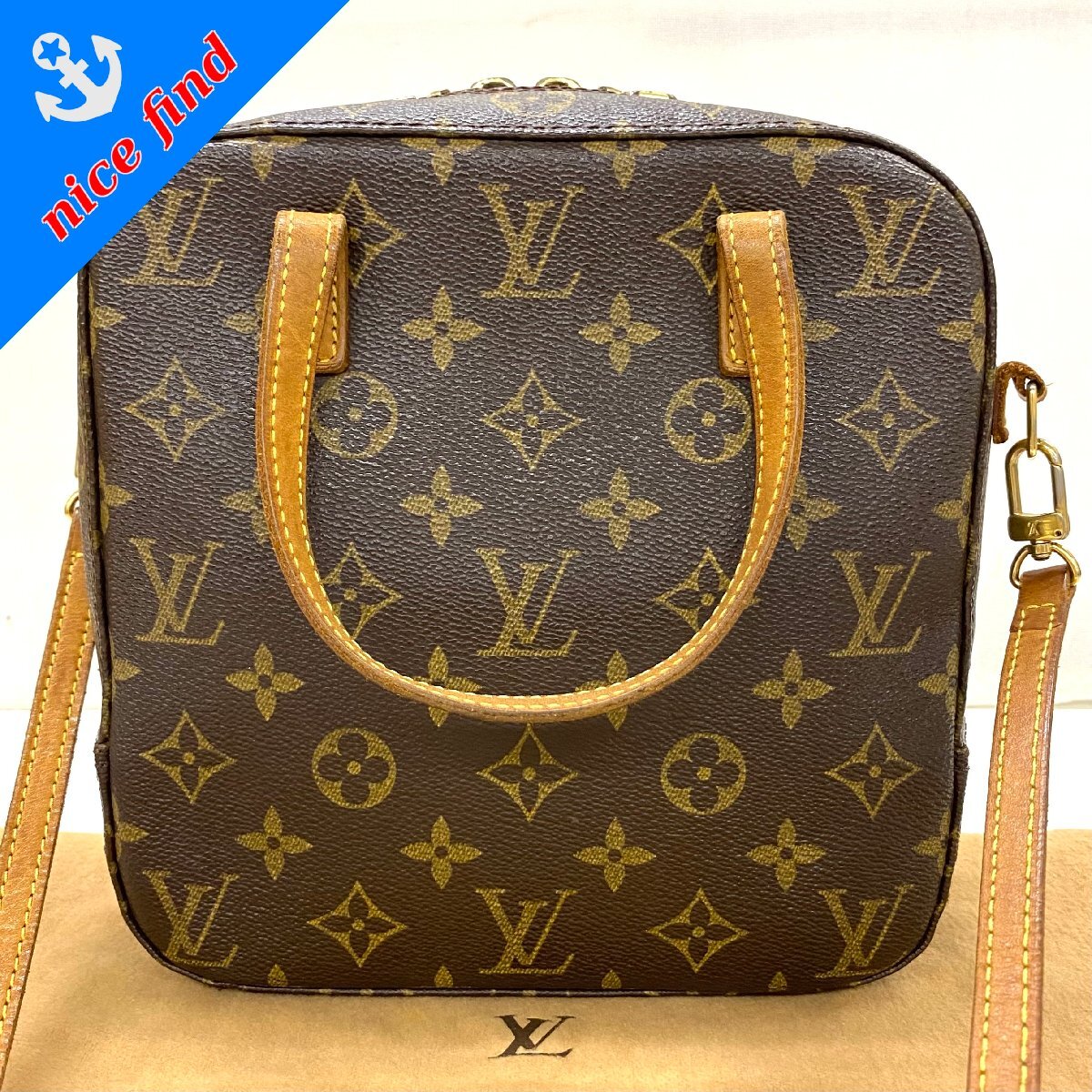 ◆ルイ ヴィトン LOUIS VUITTON◆モノグラム スポンティーニ M47500 2WAY ショルダーバッグ ハンドバッグ ブラウン PVC レザー 保存袋付き_画像1