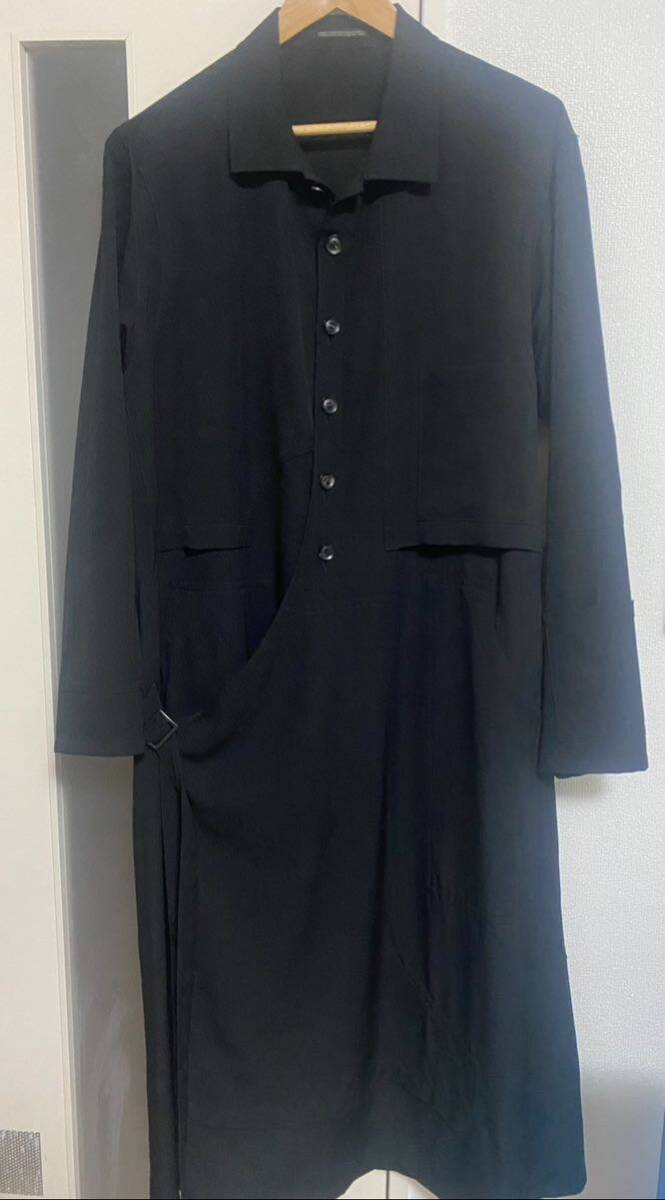 【定価28万】yohji yamamoto 18aw パッチワーク ウールギャバ ドレスの画像2