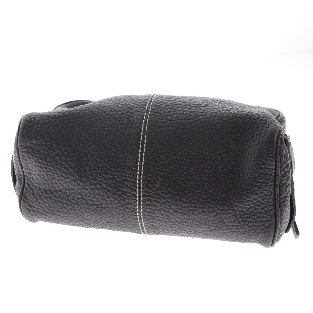 # Tod's clutch bag second bag leather stitch fastener unisex dark brown 