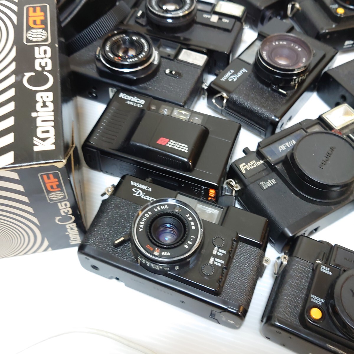 WA）１円〜　ジャンクカメラまとめ売り　コンパクトカメラ　光学　大量セット MINOLTA FUJI KONICA　YASHICA フィルムカメラ　C35_画像9