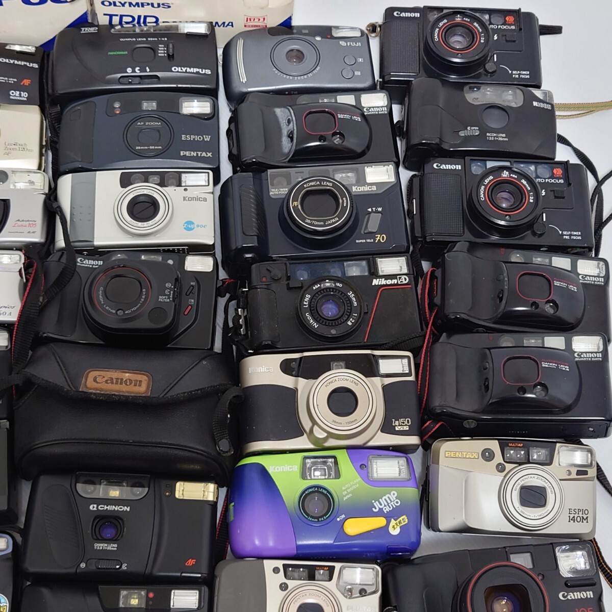 333）１円〜 ジャンクカメラまとめ売り コンパクトカメラ フィルムカメラ 光学 大量セット Canon OLYMPUS Konica MINOLTA PENTAX FUJIの画像6