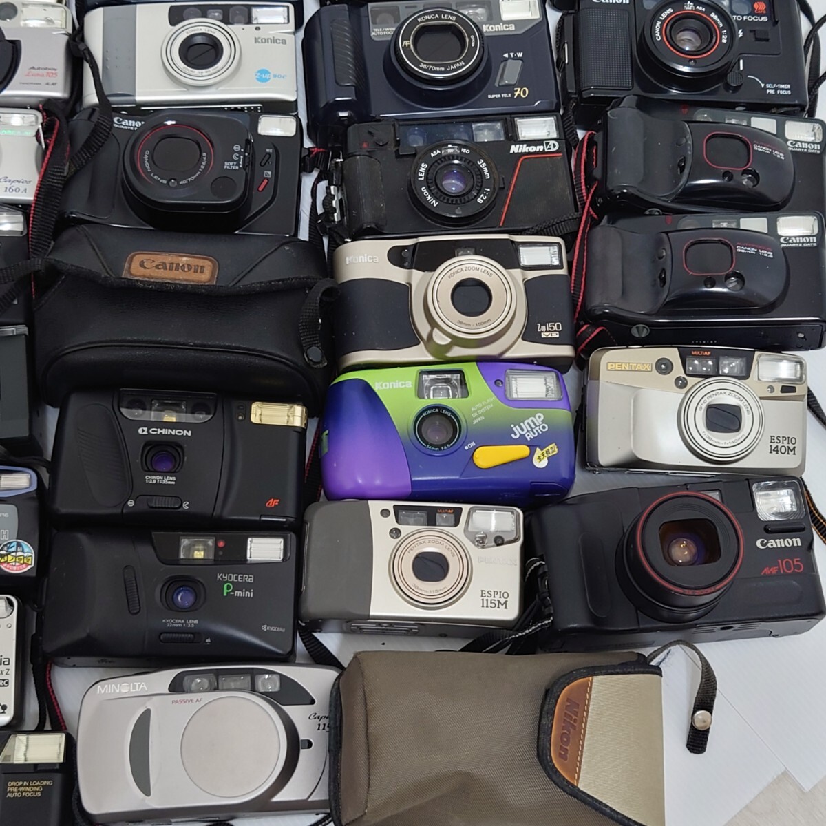 333）１円〜 ジャンクカメラまとめ売り コンパクトカメラ フィルムカメラ 光学 大量セット Canon OLYMPUS Konica MINOLTA PENTAX FUJIの画像5
