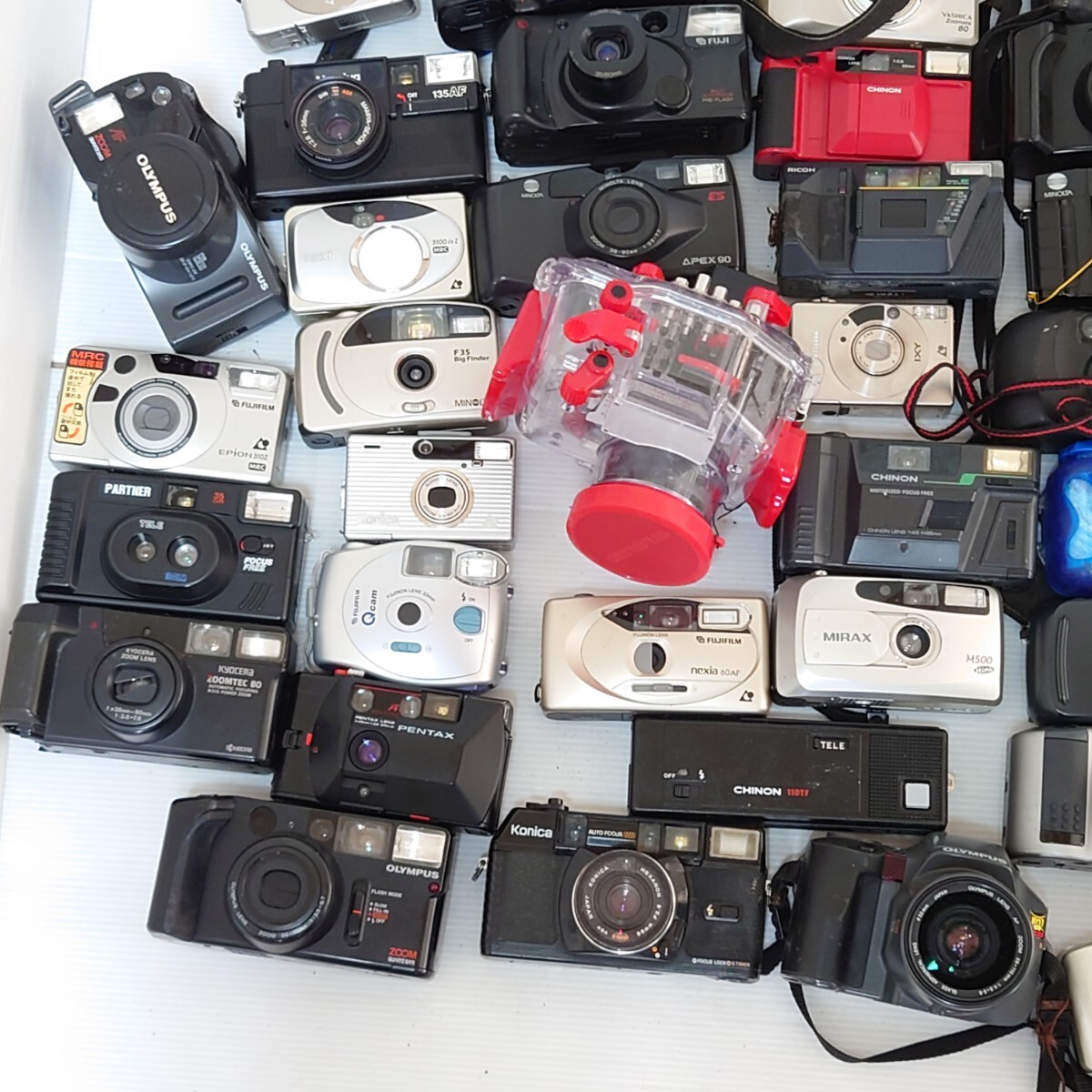 500）１円〜 ジャンクカメラまとめ売り 大量セット 光学 Canon OLYMPUS PENTAX Nikon MINOLTA フィルムカメラ コンパクトカメラの画像4