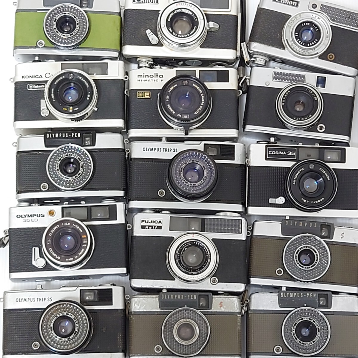 333）１円スタート ジャンクカメラまとめ売り 金属 機械 メタル 光学 大量セット レンジファインダー Canon OLYMPUS Konica YASHICAの画像3