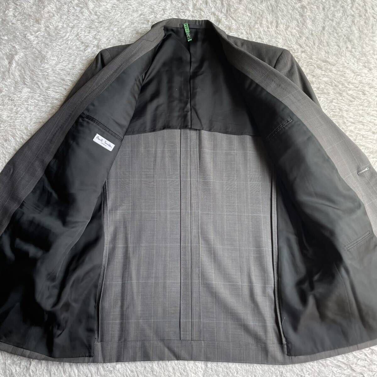 英国調◇グレンチェック『Paul Smith LONDON/ポールスミス ロンドン』美品 春夏ウール セットアップ スーツ(L)メンズ 人気デザイン◎背抜き