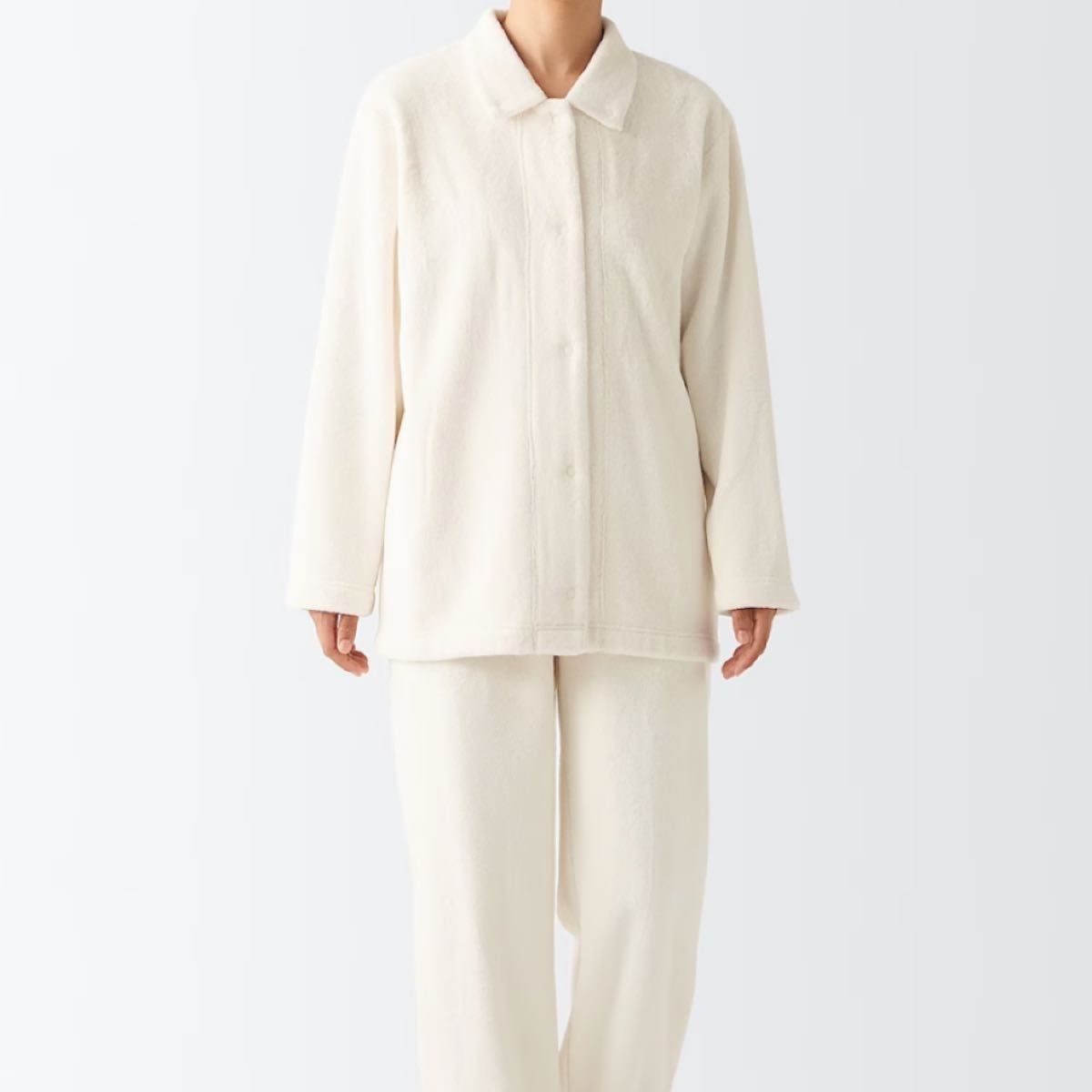 新品　着る毛布　パジャマ婦人　Lサイズ　ホワイト　アイボリー　完売品　パジャマ　寝巻き　寝具　毛布　無印良品　無印　MUJI