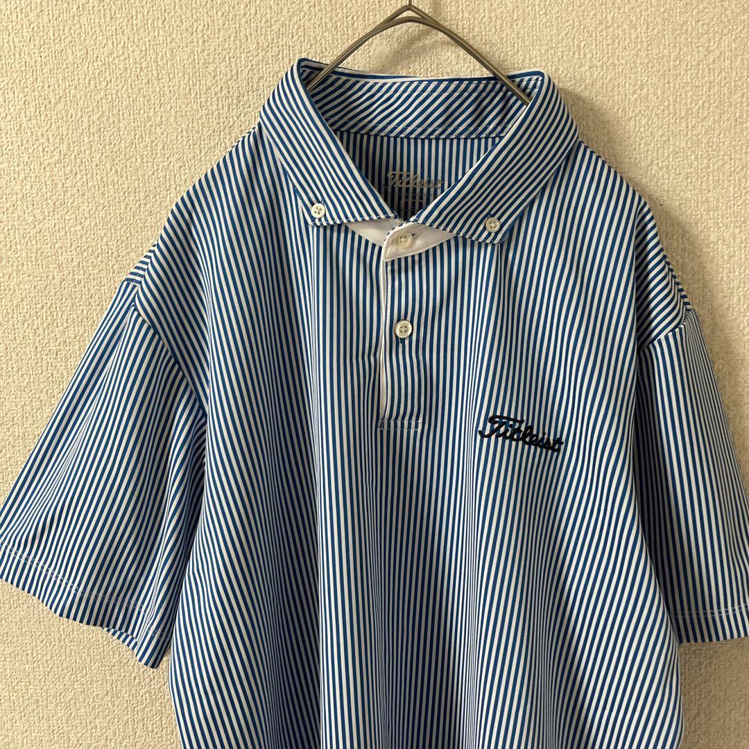 L3 TITLEST ポロシャツ　ストライプ　ゴルフウェア　Ｌメンズ 半袖_画像2