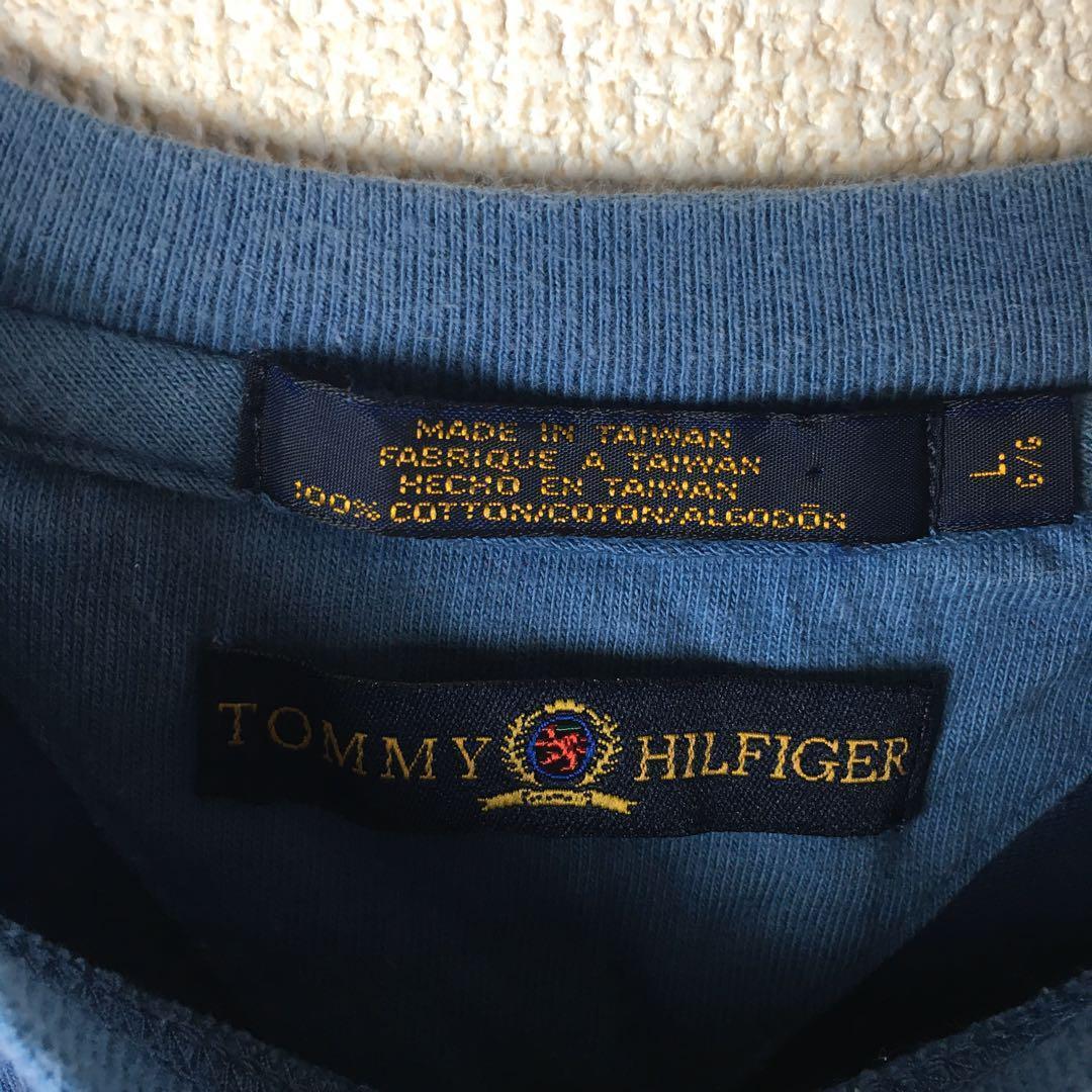D2 トミーヒルフィガー　ラグラン　半袖　Tシャツ Ｌメンズ 青系