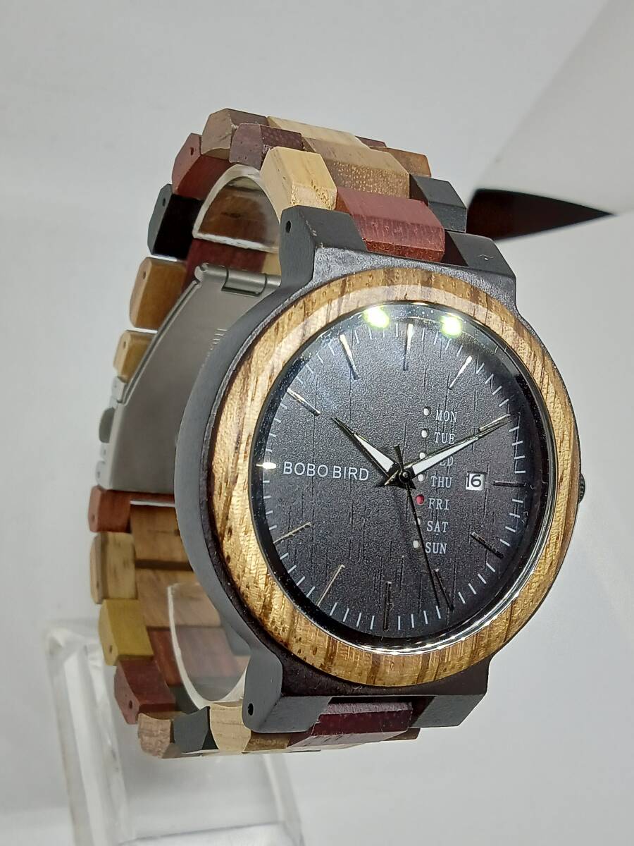 BOBO BIRD 未使用 可動品 美品 クォーツ木製腕時計の画像4