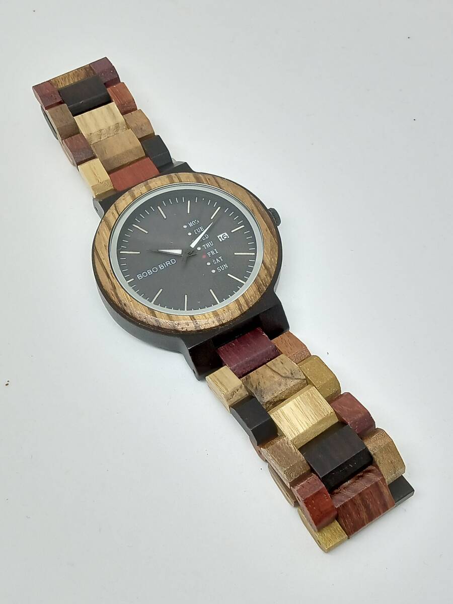 BOBO BIRD 未使用 可動品 美品 クォーツ木製腕時計の画像7