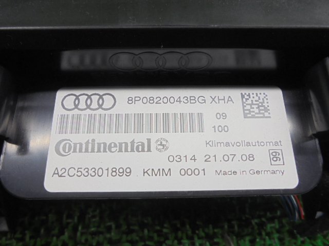 2EL4017FA6-2 ) アウディ 2.0TFSI クワトロ ABA-8PCCZF A3 2008年 純正エアコンスイッチパネル　8P0820043BGXHA_画像2