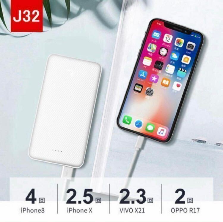 モバイルバッテリー　大容量　12000mAh 【J32】　〜新品・未開封〜　_画像4