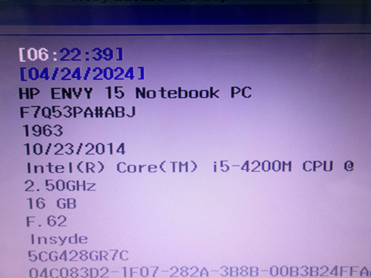 hpノートPC ENVI 15 ジャンクの画像4