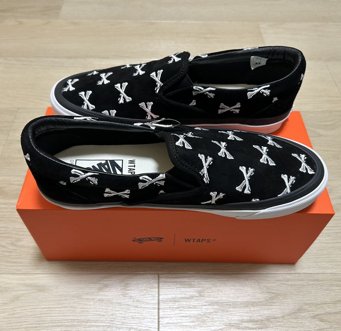 新品未使用 サイズ27cm / US9 WTAPS × VANS VAULT OG CLASSIC SLIP-ON LX BLACK BONES ダブルタップス ヴァンズ スリッポン クロスボーン_画像2