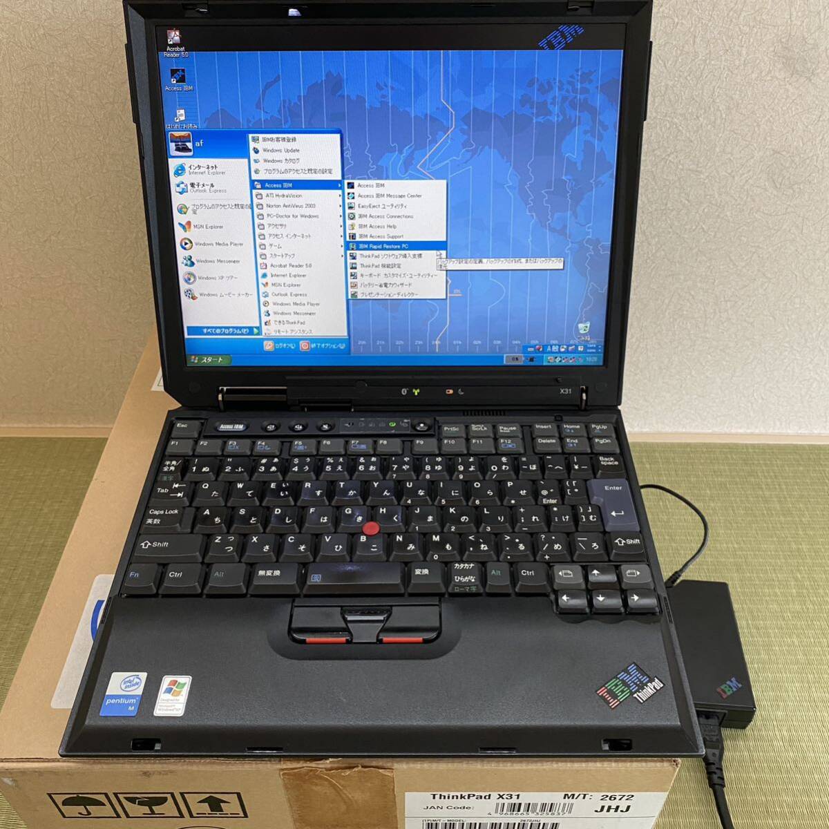IBM ThinkPad X31 PenM 1.3GHz RAM1GB 2672-JHJ B1Jで修理動作品 ワンオーナー品_画像10
