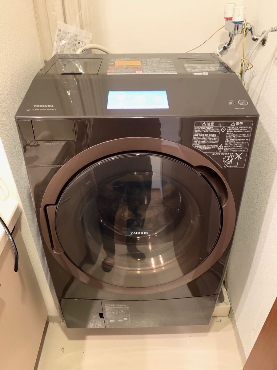 直接引き取り歓迎 TOSHIBA 東芝 ドラム式洗濯乾燥機 ZABOON 洗濯機 タッチパネル TW-127X8L ドラム式 2020年製の画像3