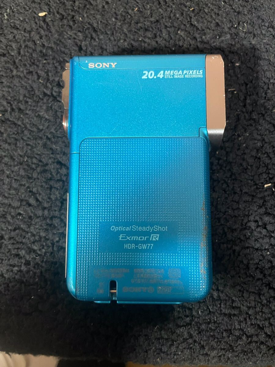 SONY ソニー ハンディカム デジタルHD HDR-GW77 ビデオカメラレコーダー ブルー バッテリー 充電器 動作確認済みの画像6