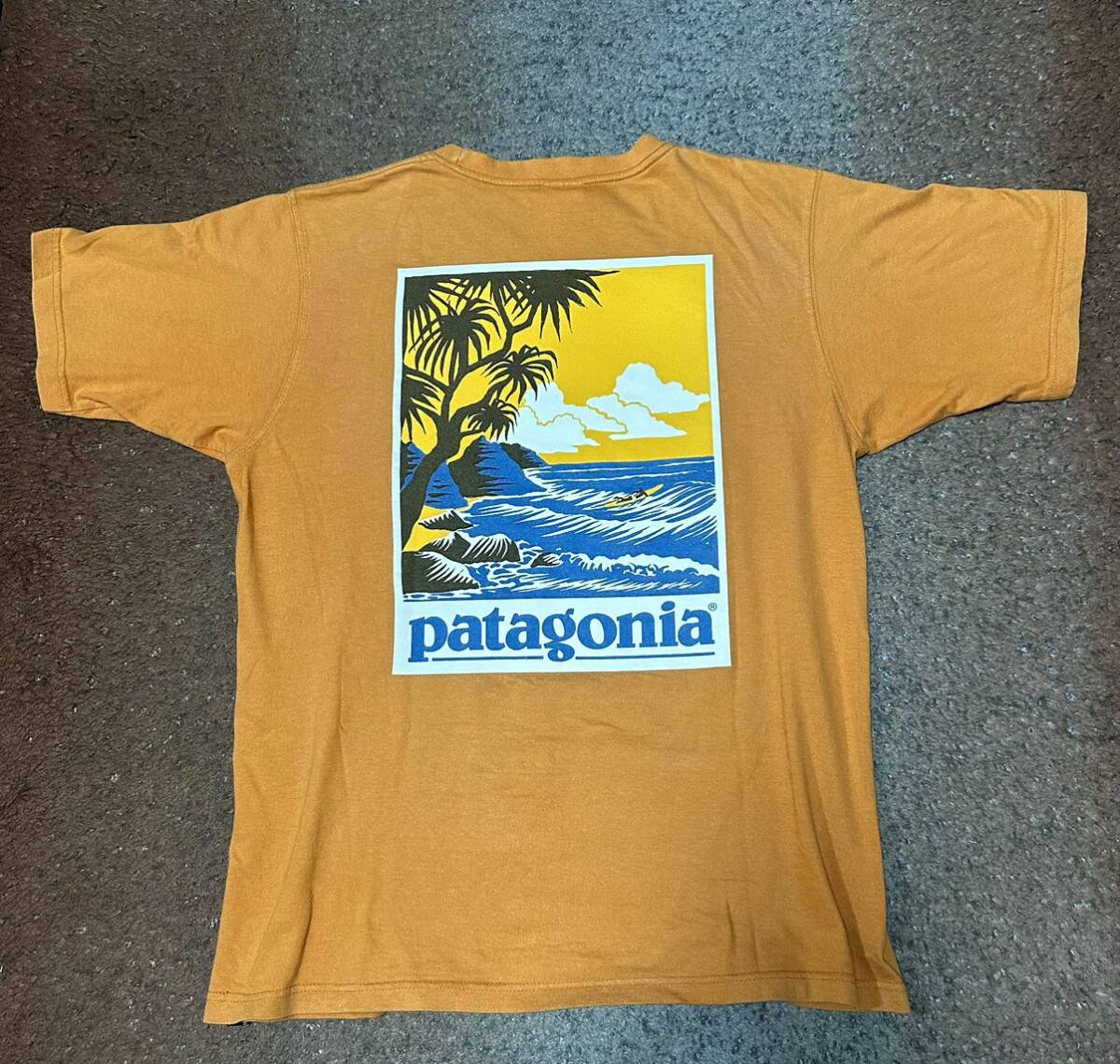 【patagonia】アウトドア サーフ系Tシャツ　希少カラー オレンジ 90年代 ビンテージ　S（M相当） _画像3