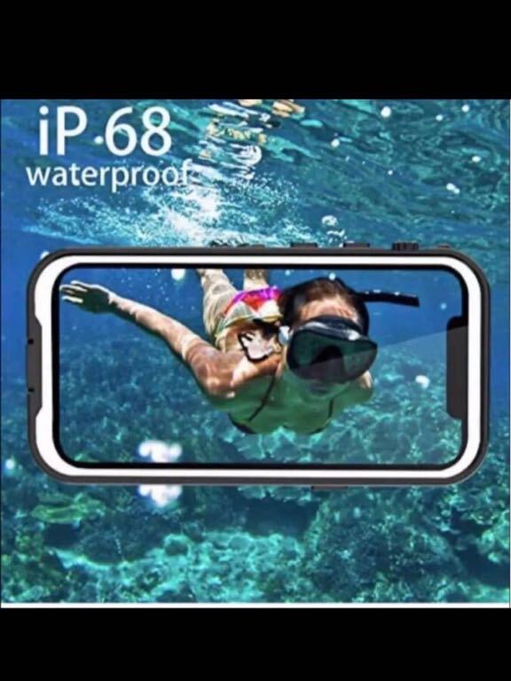 iPhone 12Pro 防水ケース IP68防水 全面カバー 耐衝撃 超薄型 透明 クリア 無線充電対応 防塵防雪_画像3