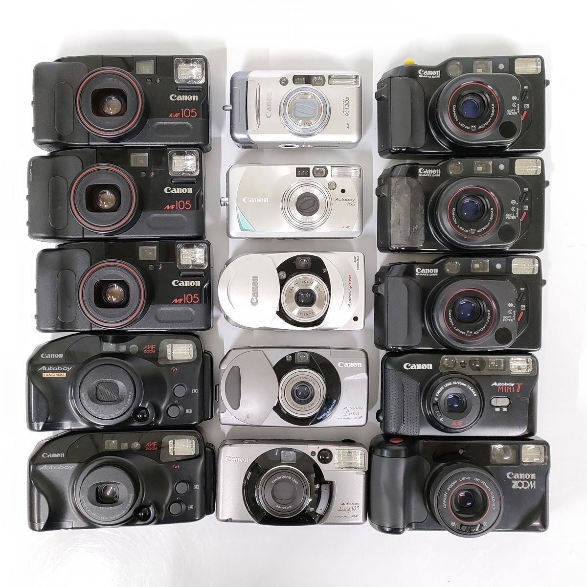 Canon Autoboy 155 , N130Ⅱ , Tele , Luna , epo , Zoom105 他 コンパクトフィルム 15点セット まとめ ●ジャンク品 [8718TMC]の画像1