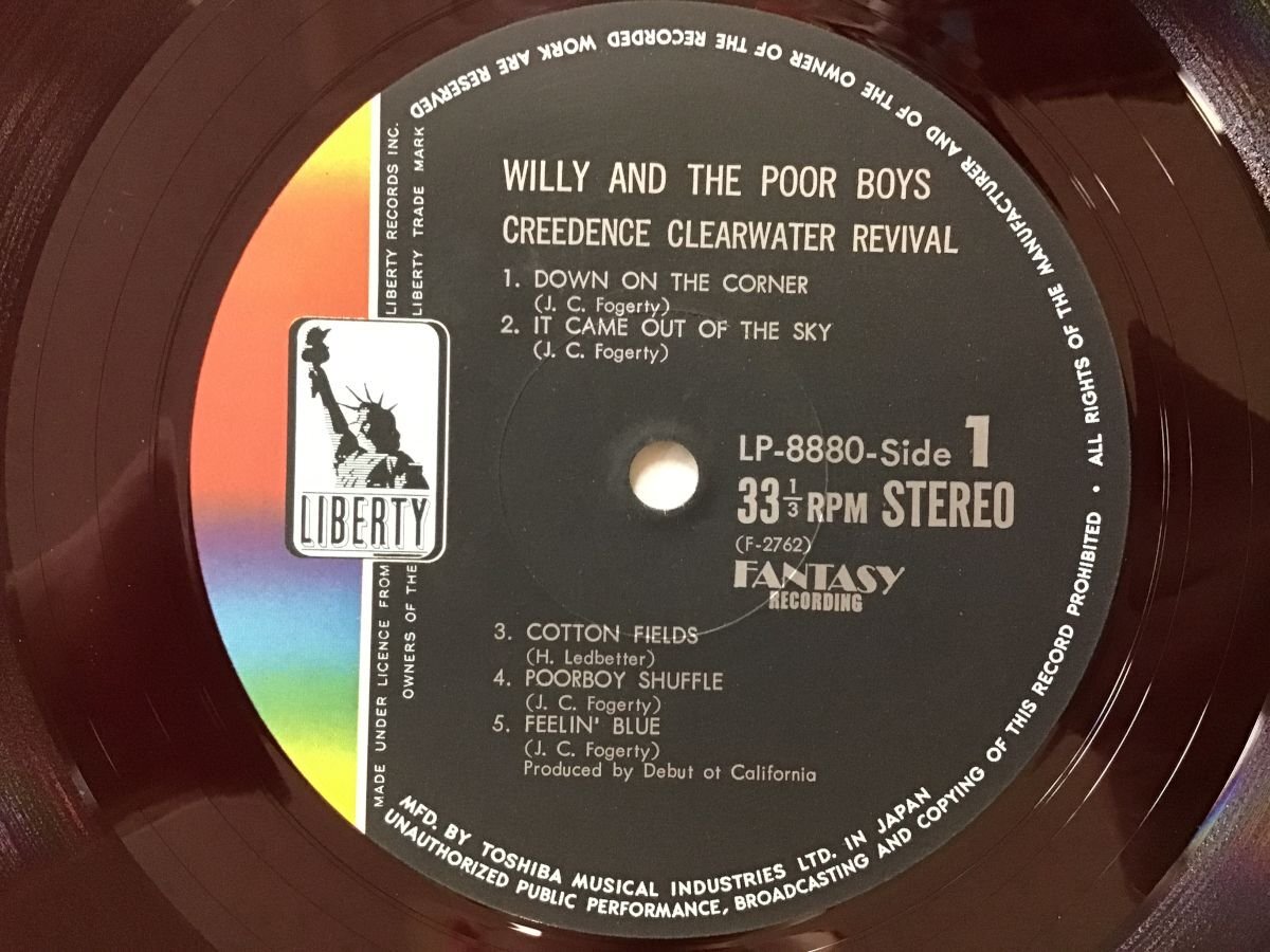 LP / CREEDENCE CLEARWATER REVIVAL / WILLY AND THE POOR BOYS / 赤盤 [6652RR]_画像3