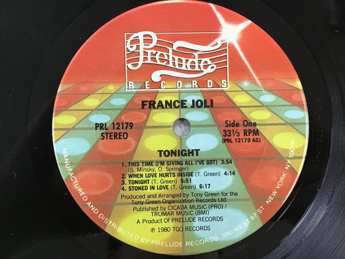 LP / FRANCE JOLI / TONIGHT / US盤/シュリンク [6635RR]_画像3