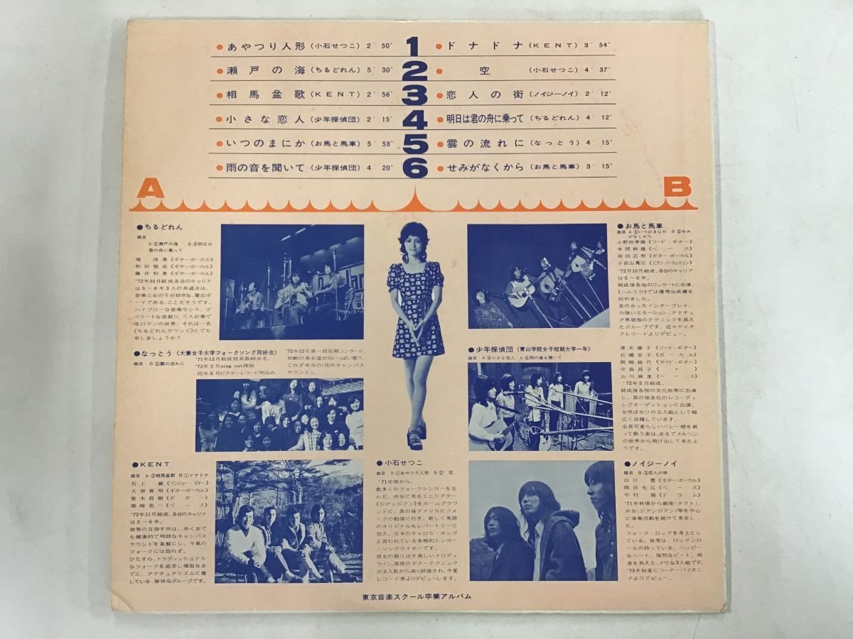 LP / V.A(小石せつこ/ちるどれん/KENT) / TOKYO ONGAKU SCHOOL ORIGINAL ALBUM 処女航海 [6818RR]の画像2