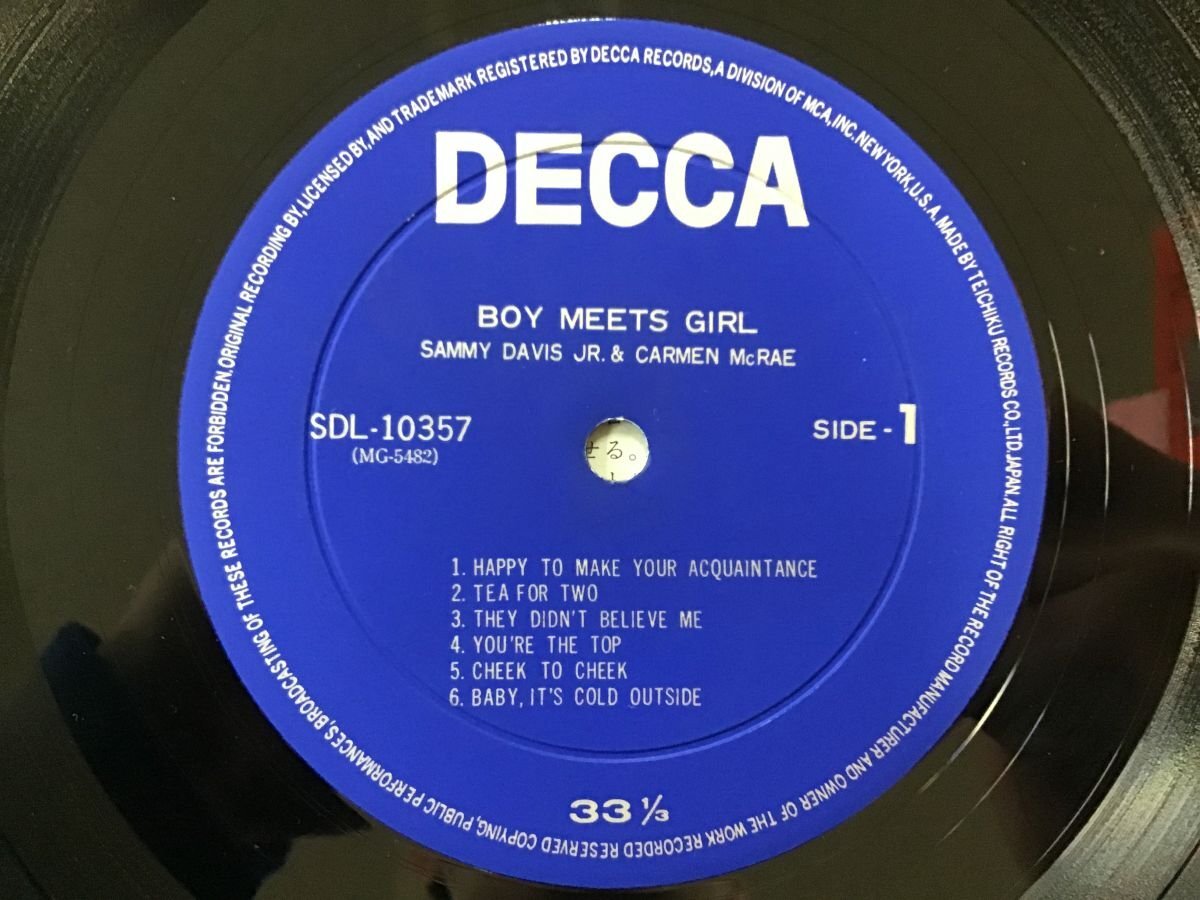 LP / SAMMY DAVIS & CARMEN McRAE / BOY MEETS GIRL [7523RR]_画像3