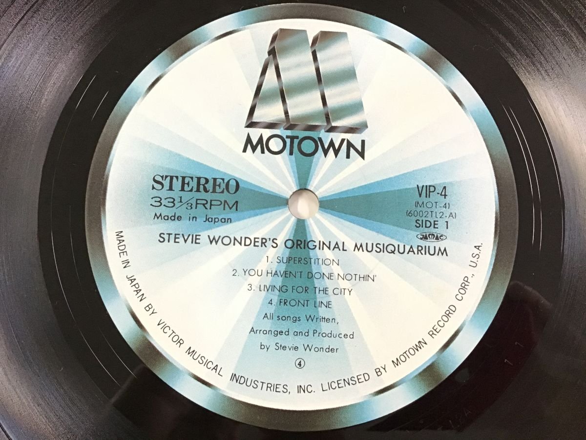 美品 LP / STEVIE WONDER / ORIGINAL MUSIQUARIUM [7262RR]の画像3