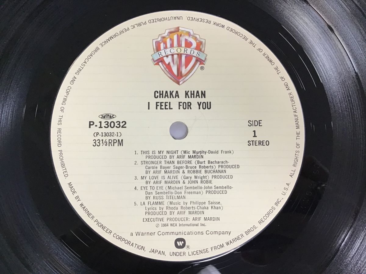 美品 LP / CHAKA KHAN / I FEEL FOR YOU / 帯付/シュリンク [7260RR]の画像3