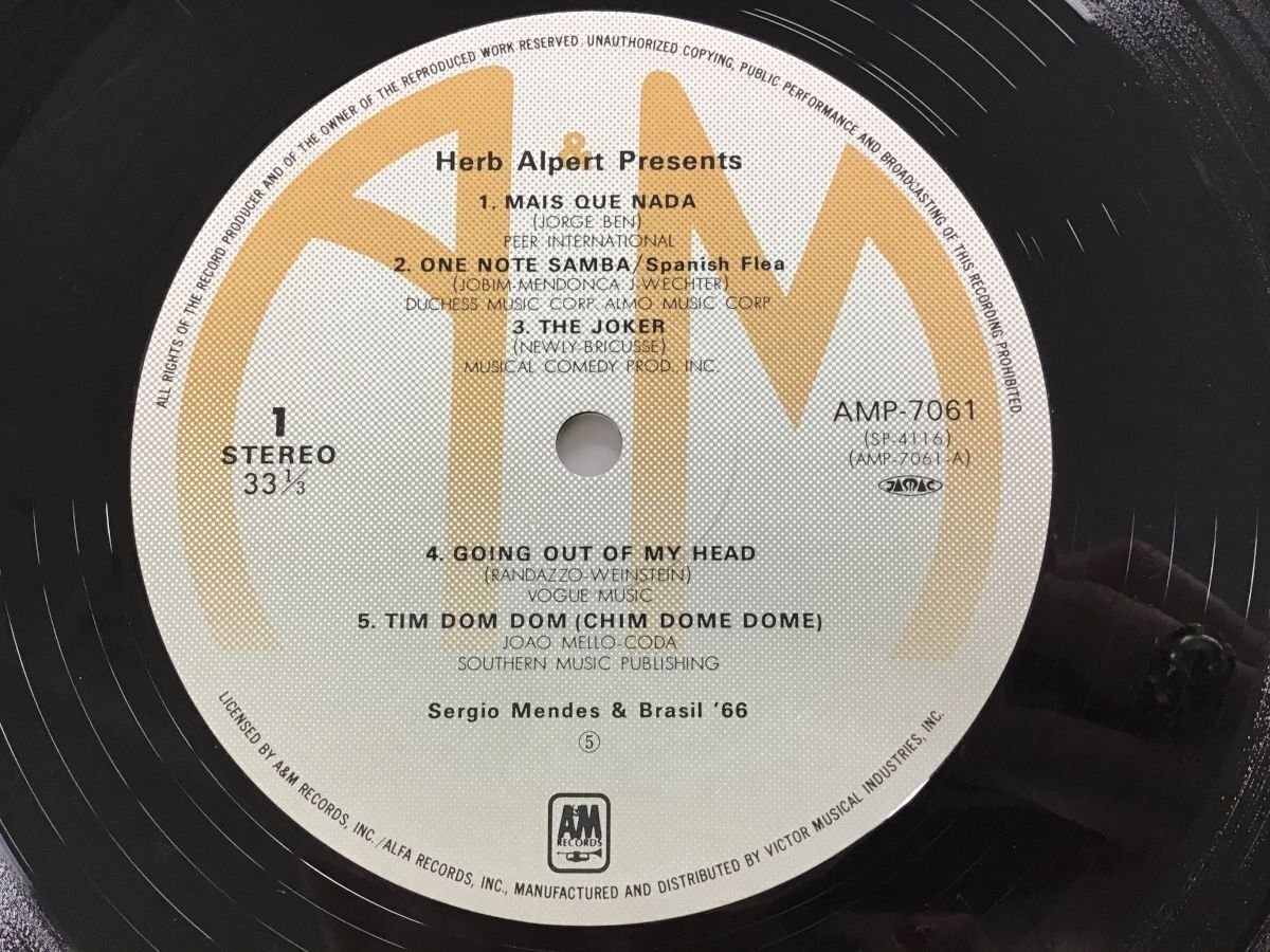 LP / SERGIO MENDES & BRASIL '66 / HERB ALPERT PRESENTS / 帯付 [7265RR]の画像3