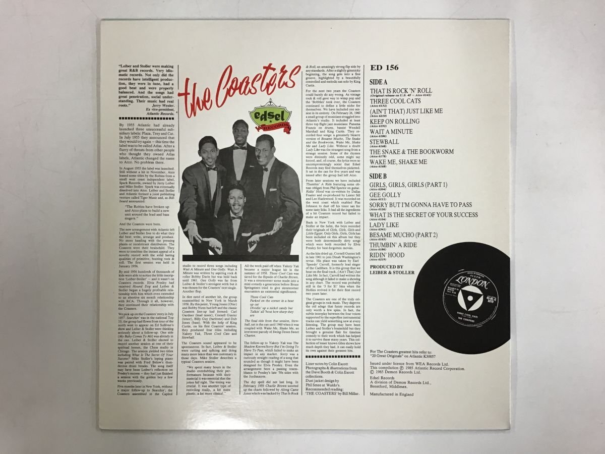 美品 LP / THE COASTERS / THUMBIN A RIDE / UK盤 [8356RR]_画像2