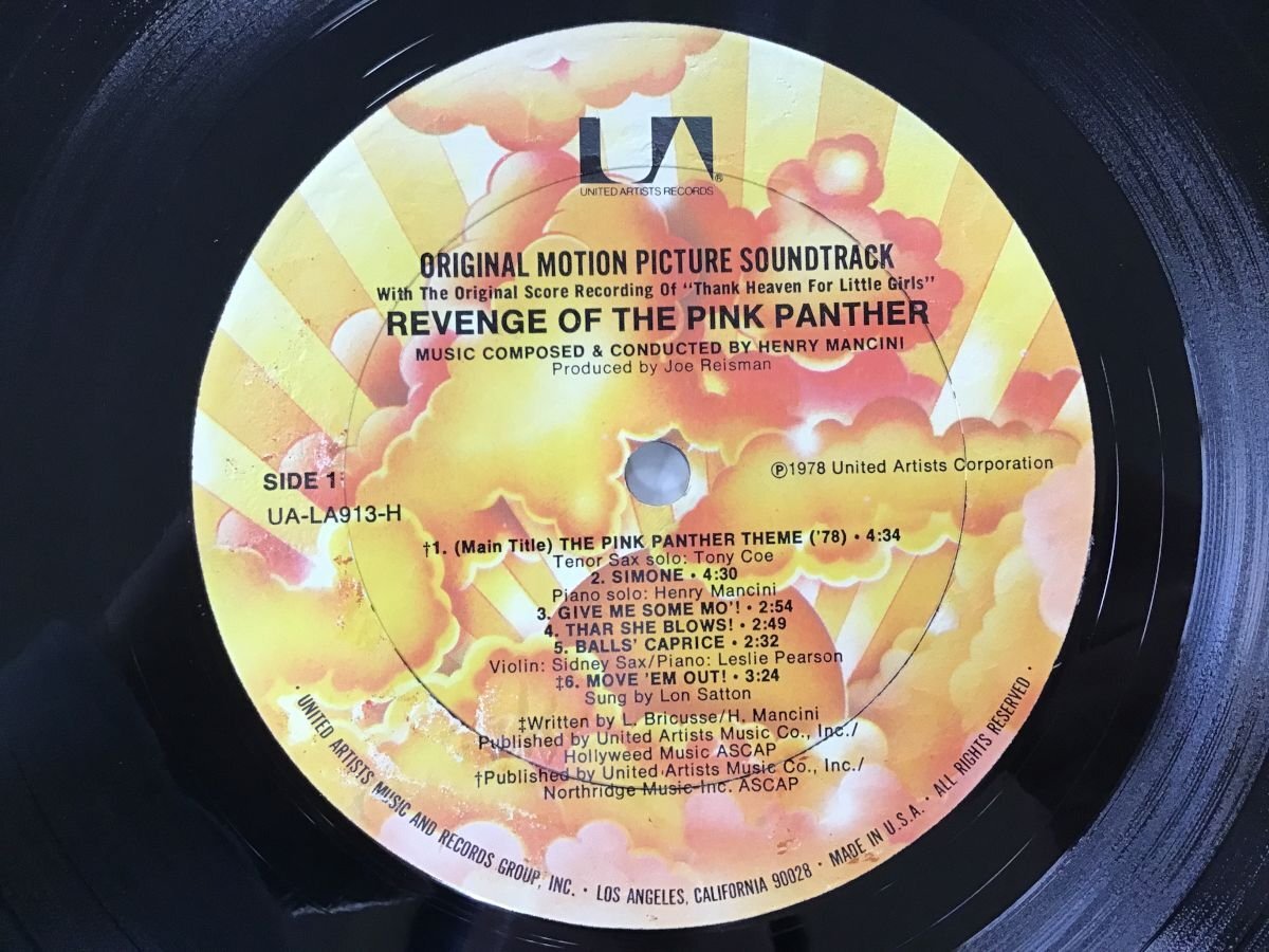 美品 LP / HENRY MANCINI / REVENGE OF THE PINK PANTHER OST / シュリンク/US盤 [8289RR]の画像3