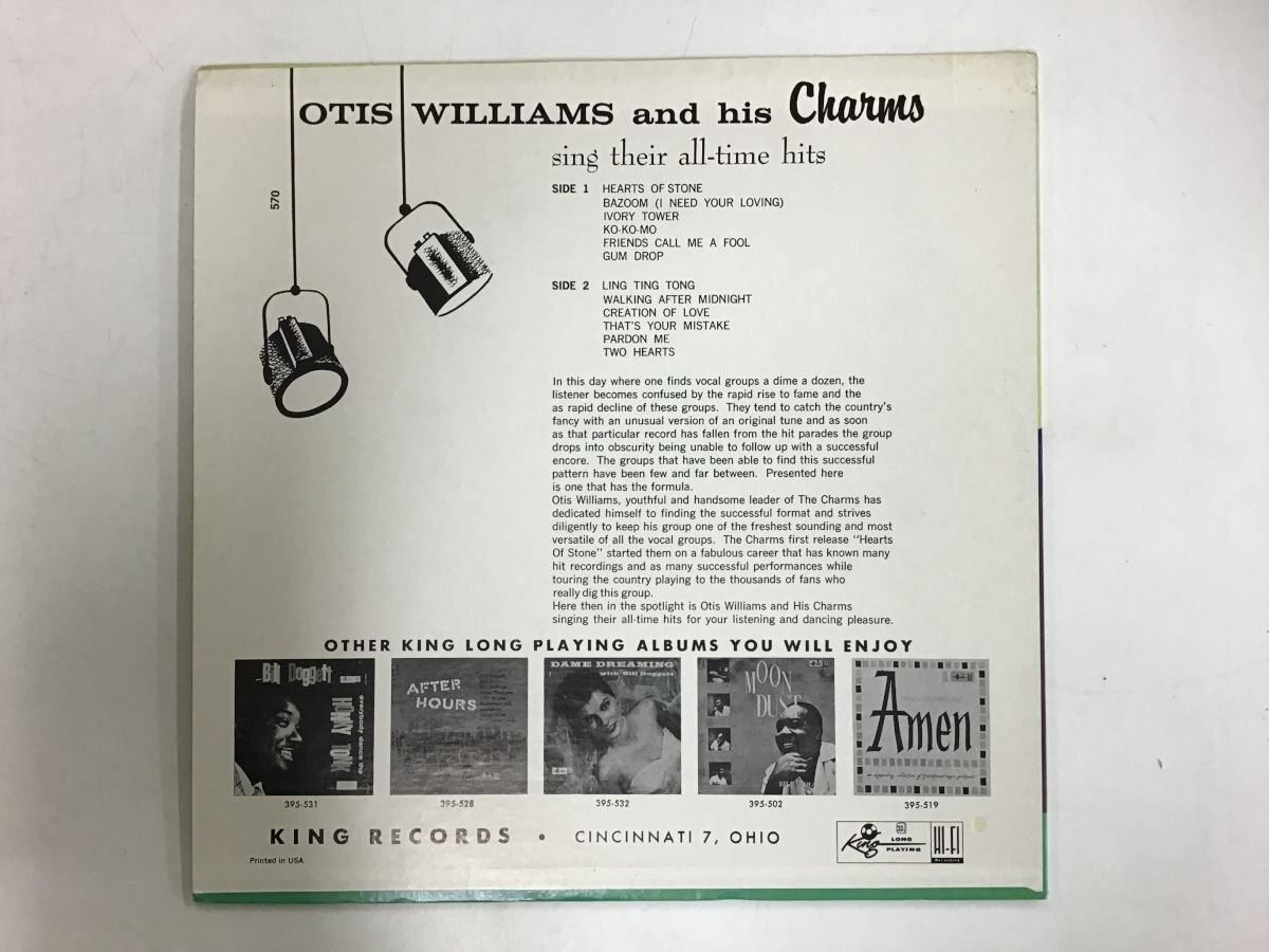 LP / OTIS WILLIAMS AND HIS CHARMS / SING THEIR TIME HITS / US盤 [8338RR]_画像2