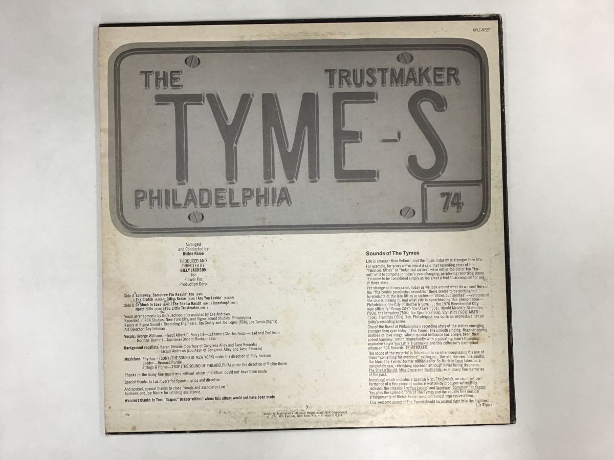 LP / THE TYMES / TRUSTMAKER / US盤 [8736RR]_画像2