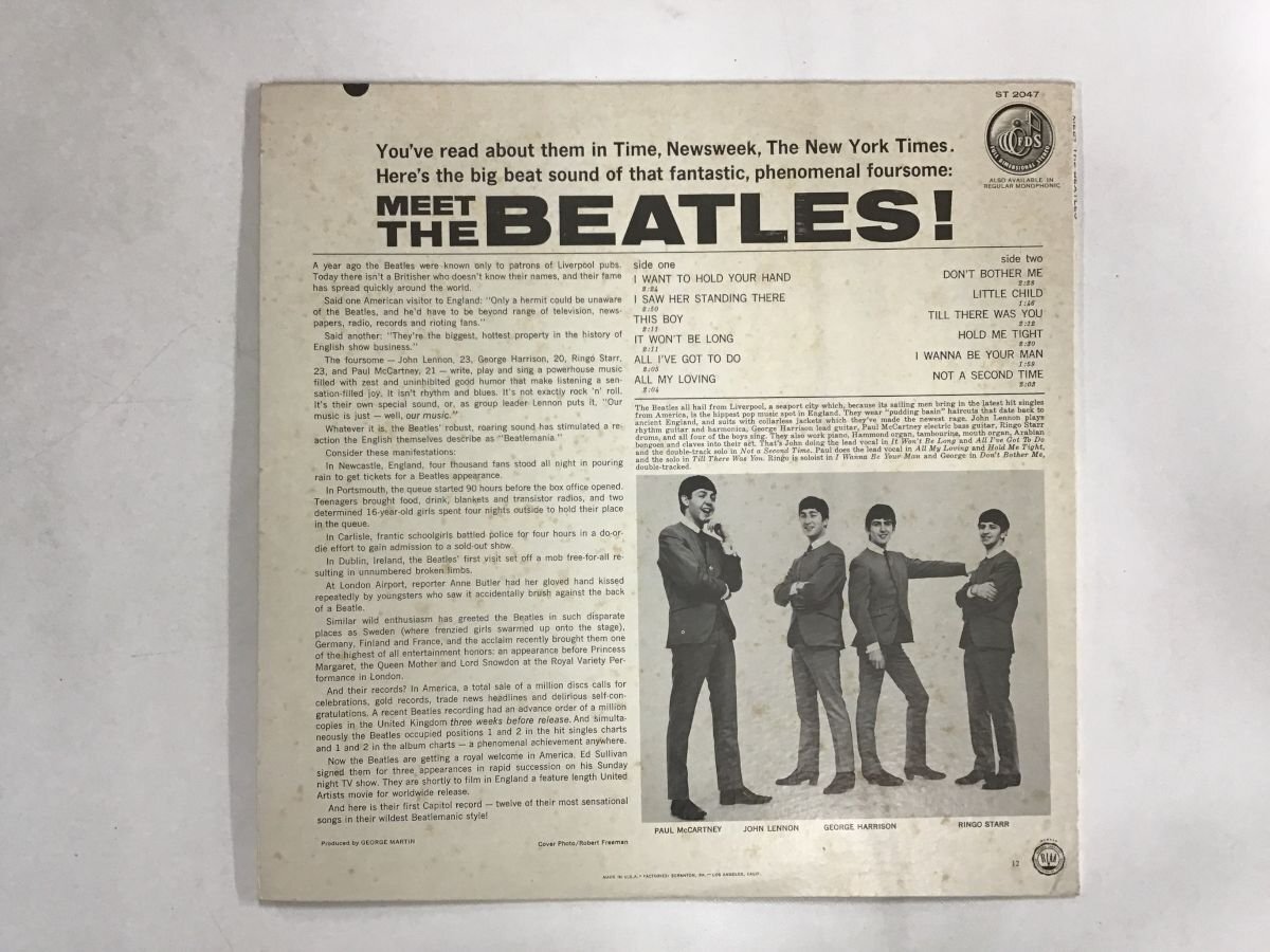 LP / THE BEATLES / MEET THE BEATLES! / US盤 [9189RR]の画像2