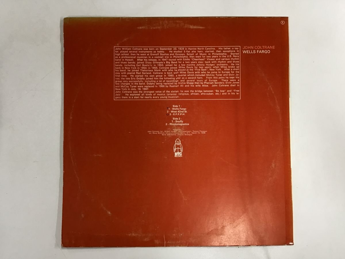 LP / JOHN COLTRANE / WELLS FARGO / 仏盤 [9183RR]の画像2