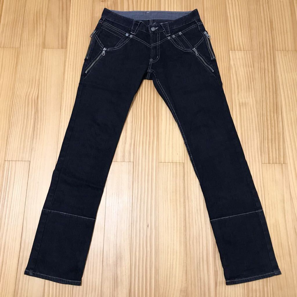 【中古品】PPFM ジーンズ デニムパンツ ロールアップ ジッパー 黒(ブラック) サイズ.M ペイトンプレイス　メンズ_画像1