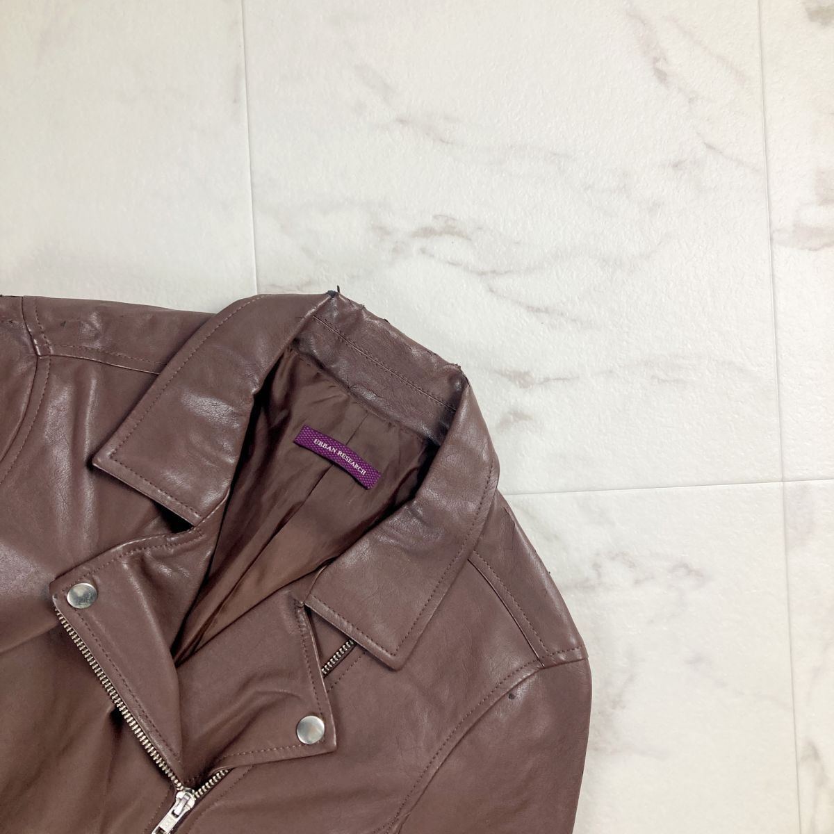 URBAN RESEARCH Urban Research rider's jacket leather jacket outer lady's Brown size S*NC1400