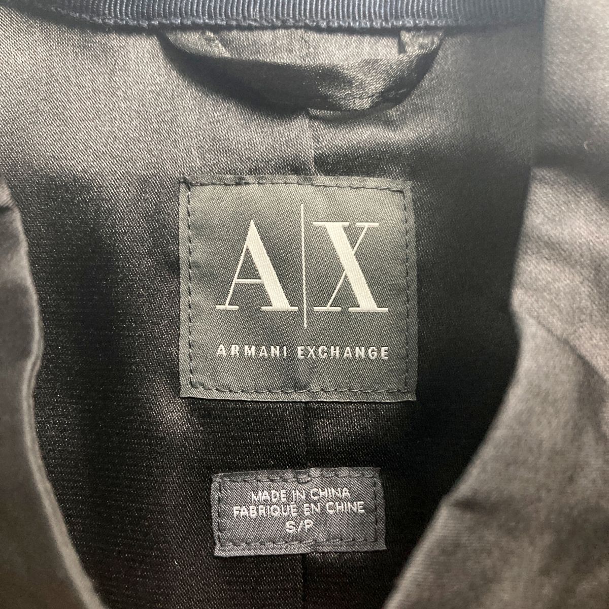 美品 ARMANI EXCHANGE アルマーニエクスチェンジ ティアード ジップアップ半袖ブラウスシャツ トップス レディース 黒 サイズS*OC52_画像5