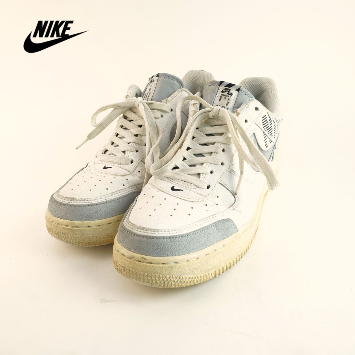 NIKE ナイキ 27.0 AIR FORCE 1 07 LV8 2 エア フォース スニーカー レースアップ レザー 白 ホワイト/OC133_画像1