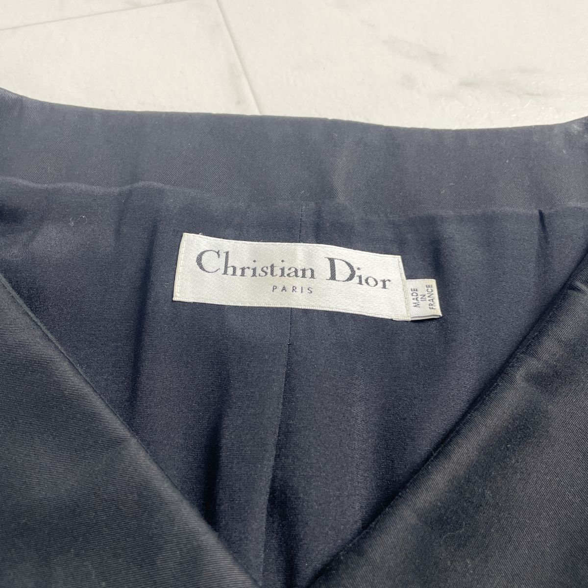 美品 Christian Dior クリスチャンディオール 襟付き半袖ブラウスジャケット トップス レディース 黒 ブラック サイズS*OC180_画像6