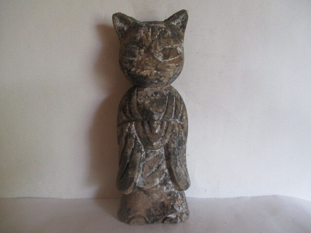 円空仏・民衆仏　猫地蔵　仏教美術　木彫り　仏像_画像1