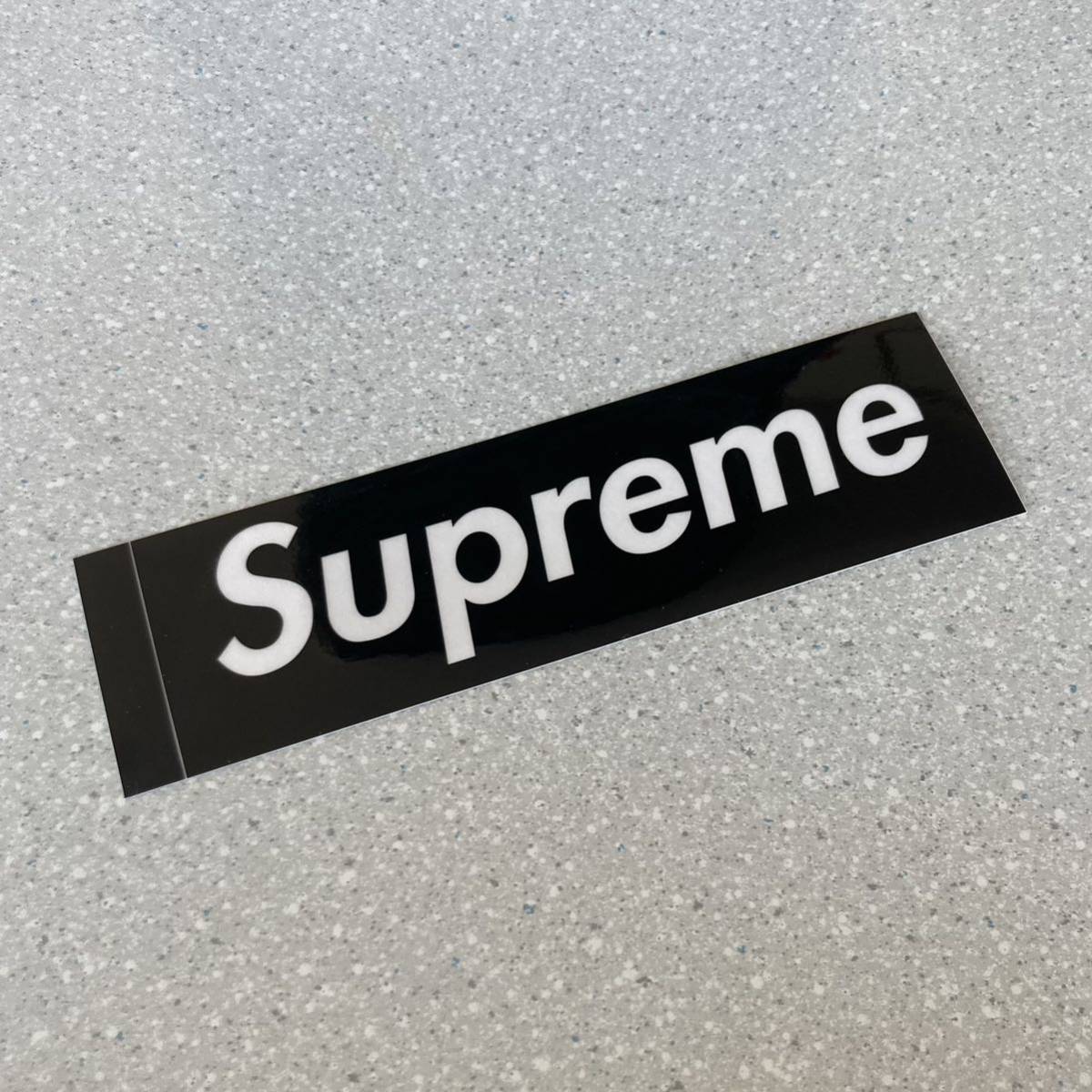 【5.7cm×20.4cm】Supreme シュプリーム Box Logo ステッカー 黒 クリア 1枚 即決【正規品】_画像1