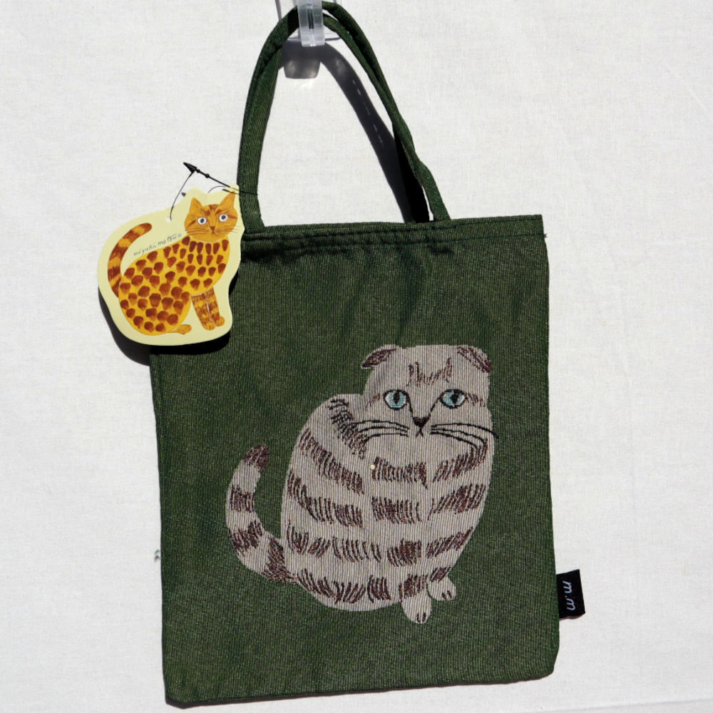 m.m 松尾ミユキ Matsuo Miyuki ゴブラン織りミニバッグ Mini bag Stella ねこ 猫 グリーン 110004_画像2