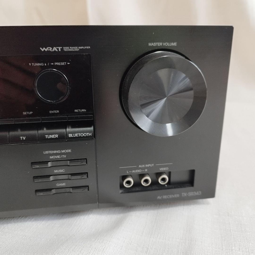 ONKYO オンキョー AVレシーバー TX-SR343(B) リモコン(RC-897M)付 ブラック 5.1ch/Bluetooth対応 アンプ 音響機器 音楽 通電確認済 訳ありの画像9