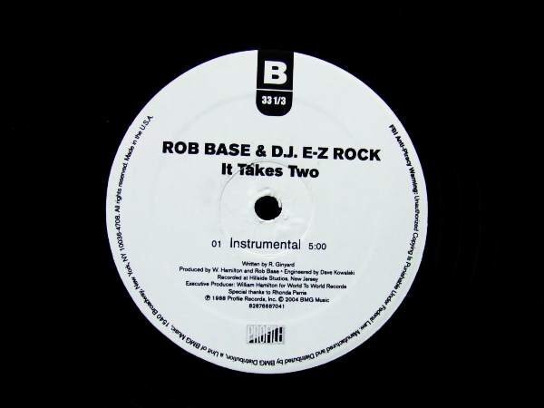 12inchS★ROB BASE & D.J. E-Z ROCK/IT TAKES TWO★HIP HOP名盤！_画像3