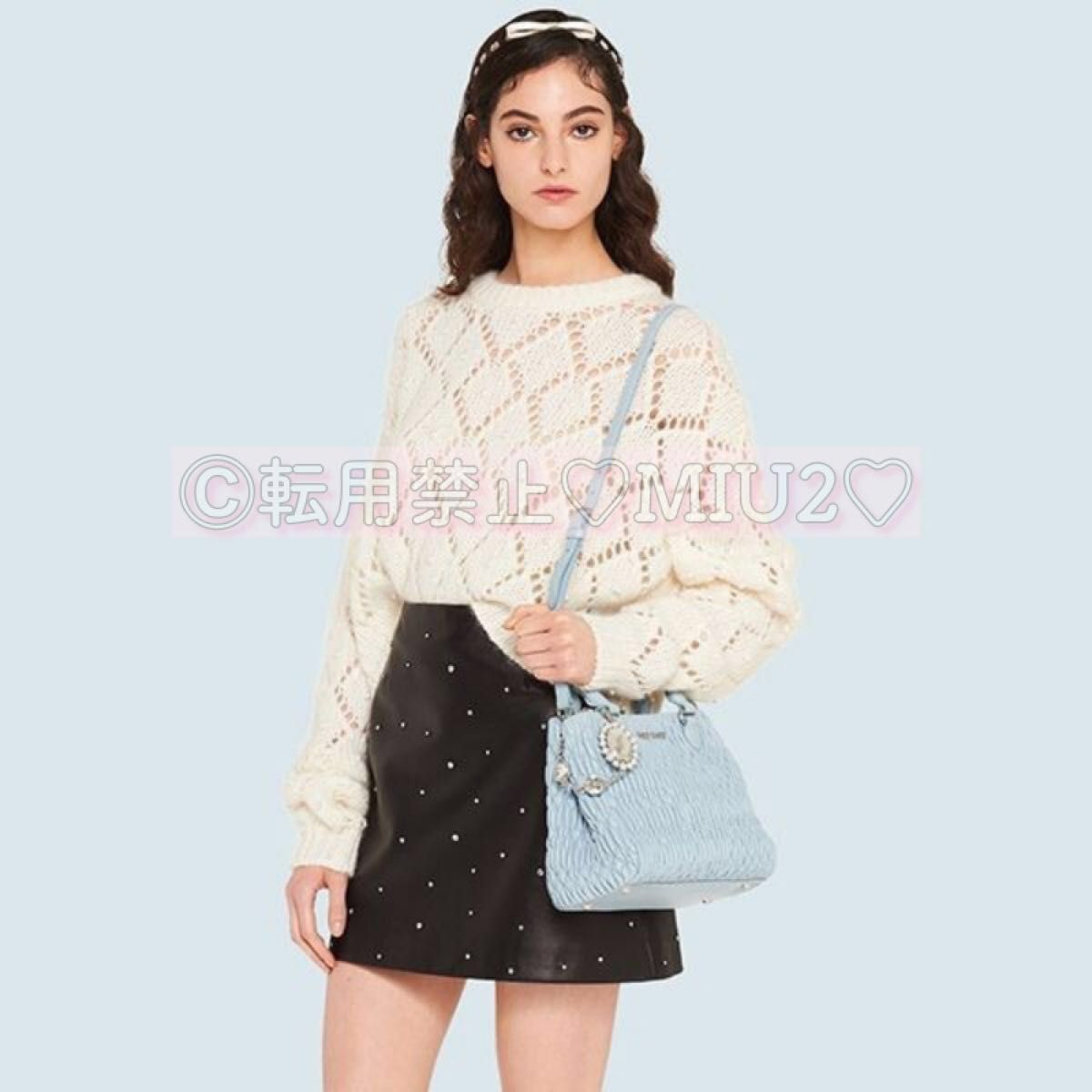 美品】ナッパ クリスタル ライトブルー 2way トートバッグ 美品】ナッパ クリスタル ライトブルー 2way トートバッグ