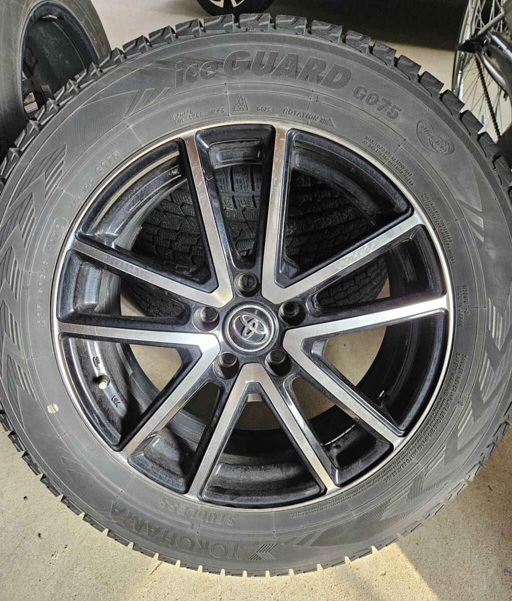 ヨコハマタイヤ iceGUARD G075 スタッドレスタイヤ 235/60R18 ホイール付き４本セット　トヨタエンブレム付き　ホイールナットセット_画像3