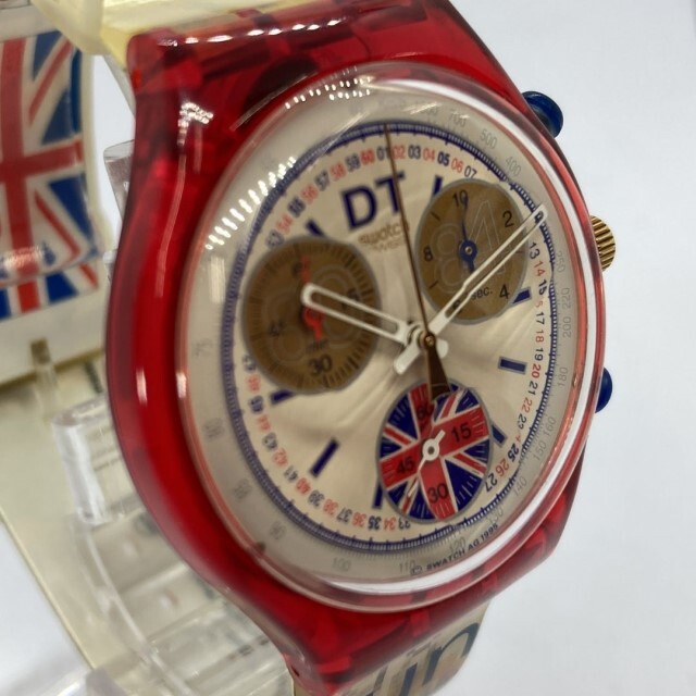 【可動品】Swatch スウォッチ DT SWSS クロノグラフ ダイショック クオーツ 1996年代頃 箱付属の画像6